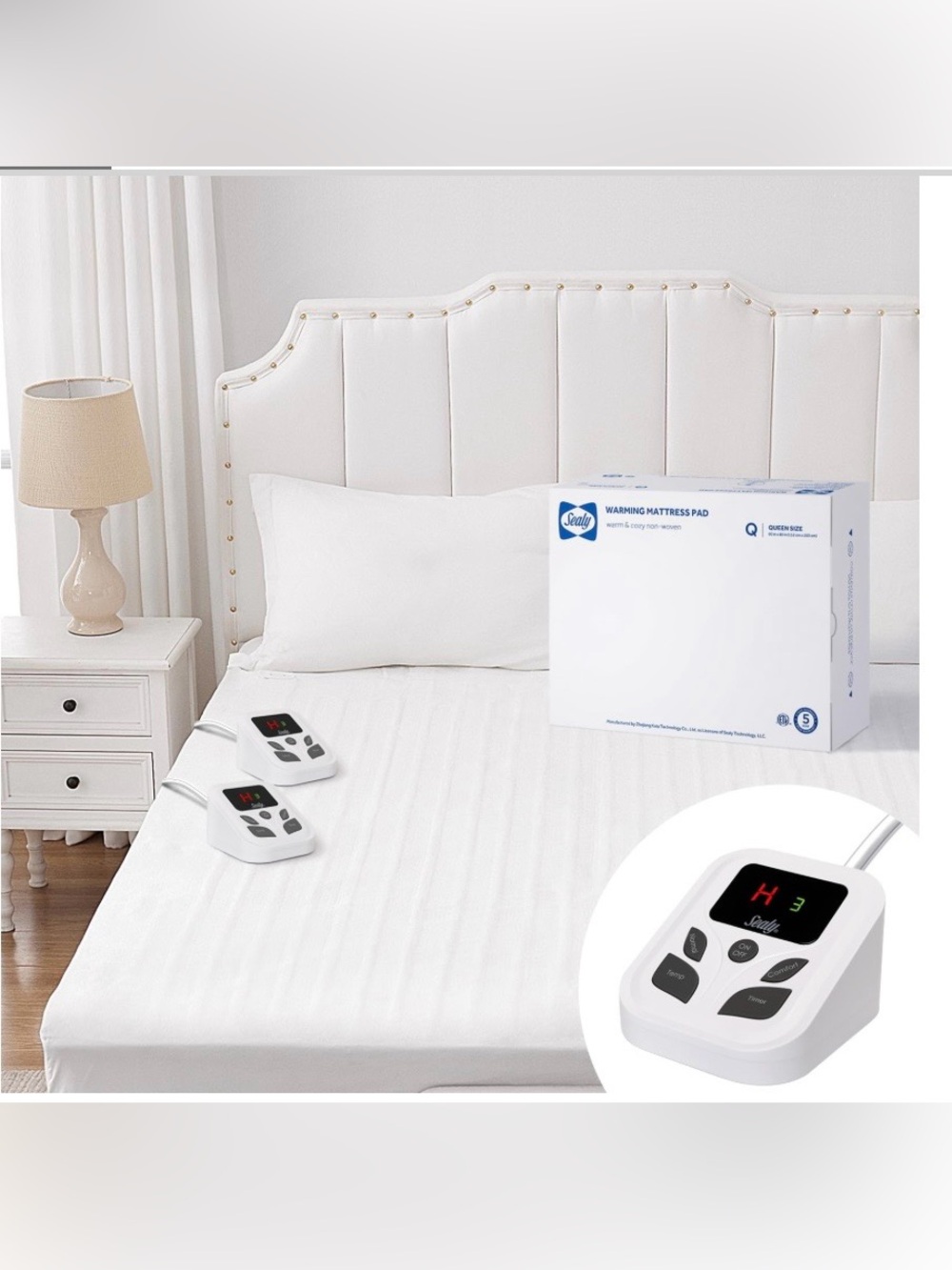 QUEEN SIZE Warming Mattress Pad with Dial Control Heat Settings 17” Deep Pockets